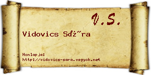 Vidovics Sára névjegykártya
