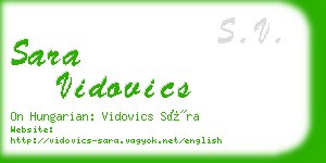 sara vidovics business card